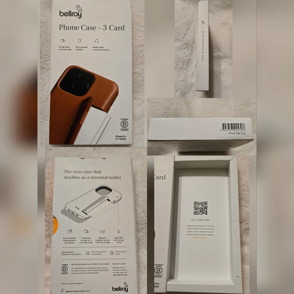 Bellroy Leather Case For iPhone 15 Pro Max (6.7") 3 Card Terracotta New In Box - Picture 14 of 16